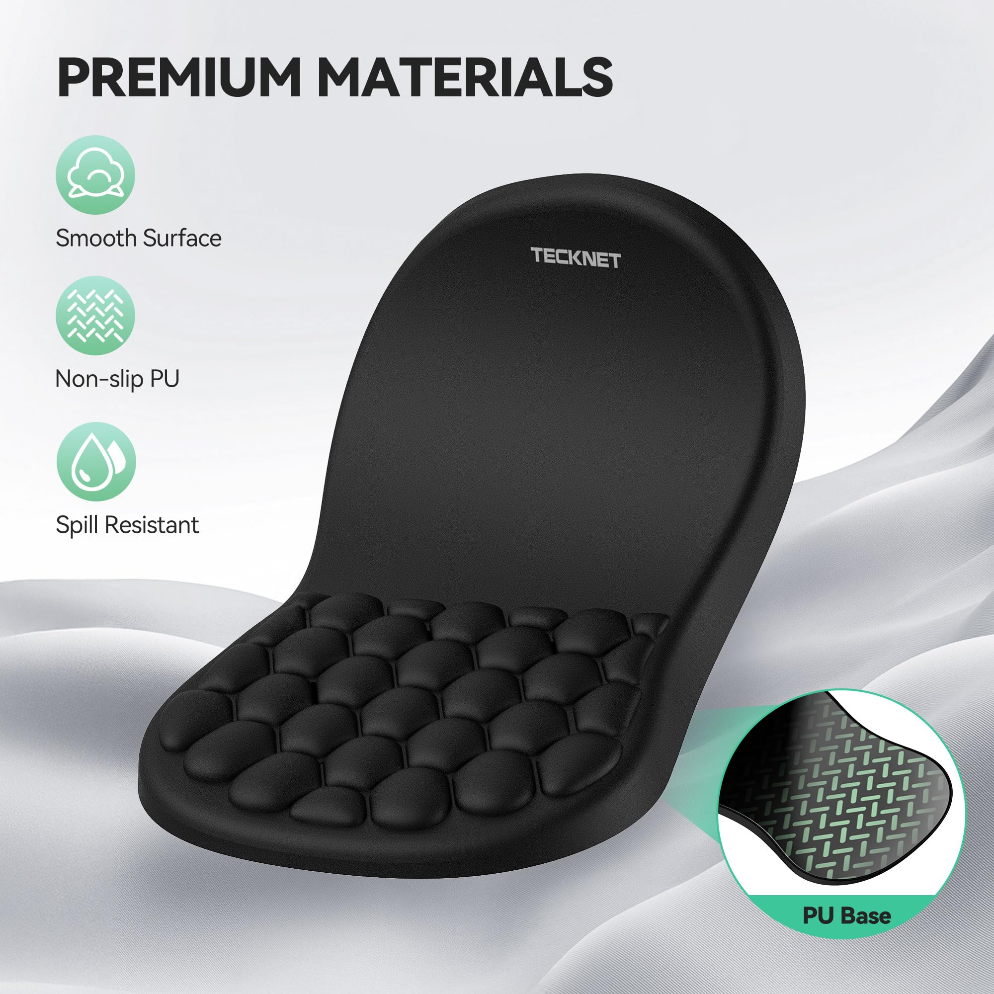TECKNET Ergonomic Mouse Pad with Wrist Rest, Soft Mousepad with Massage Design