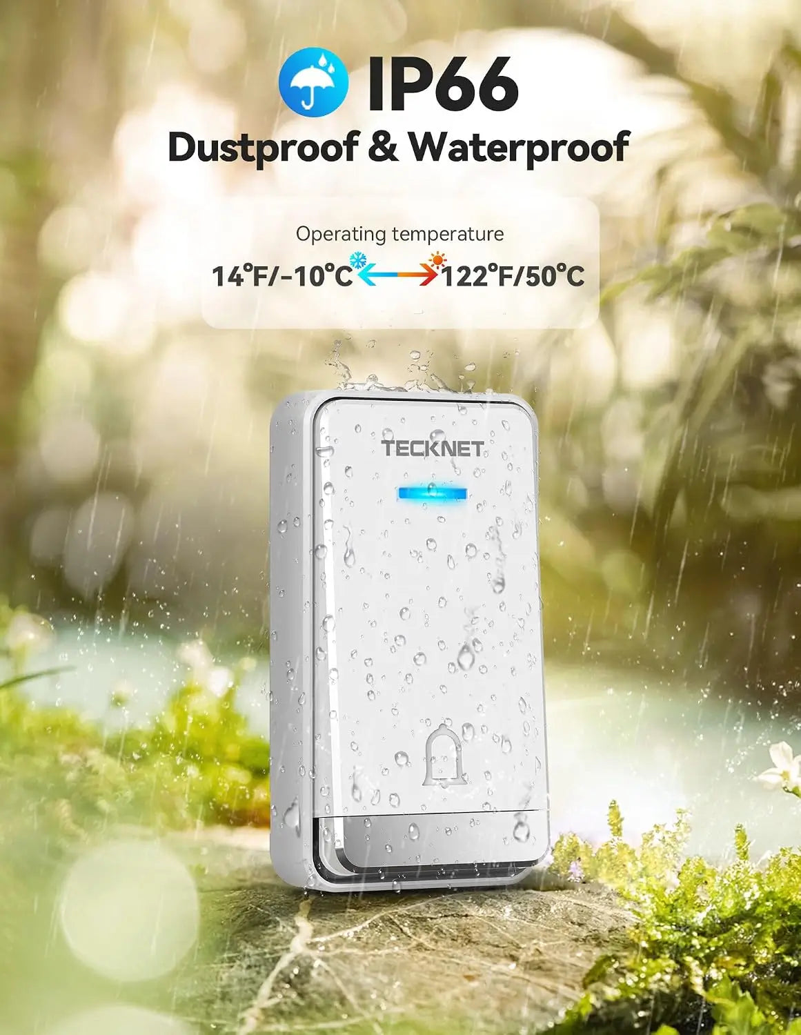 TECKNET Self-Powered Wireless Doorbell
