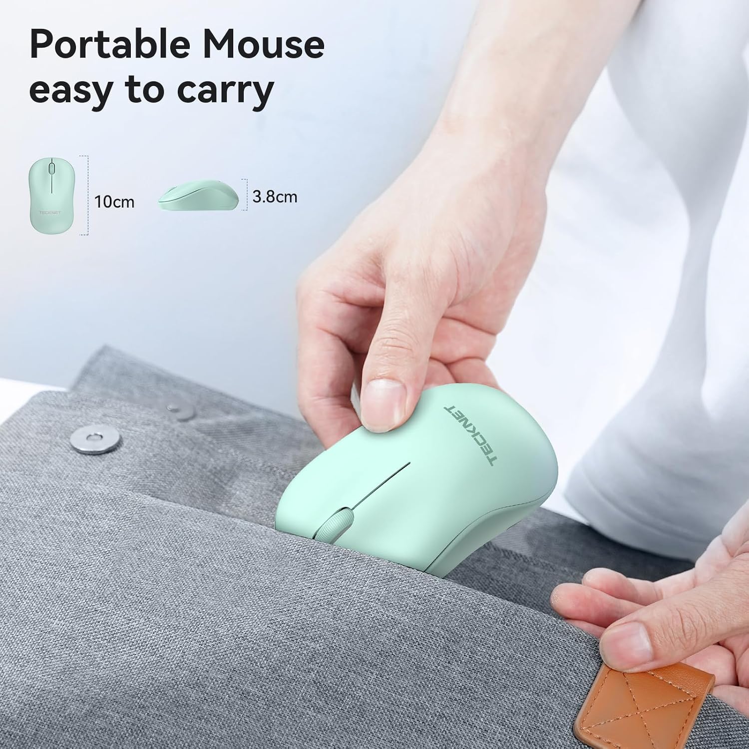 TECKNET Wireless Mouse for Laptop, 2.4G Silent Mouse Quiet Click, Small Portable Computer Mouse, 5 DPI Levels, Cordless Mice for PC, Chromebook, Mac