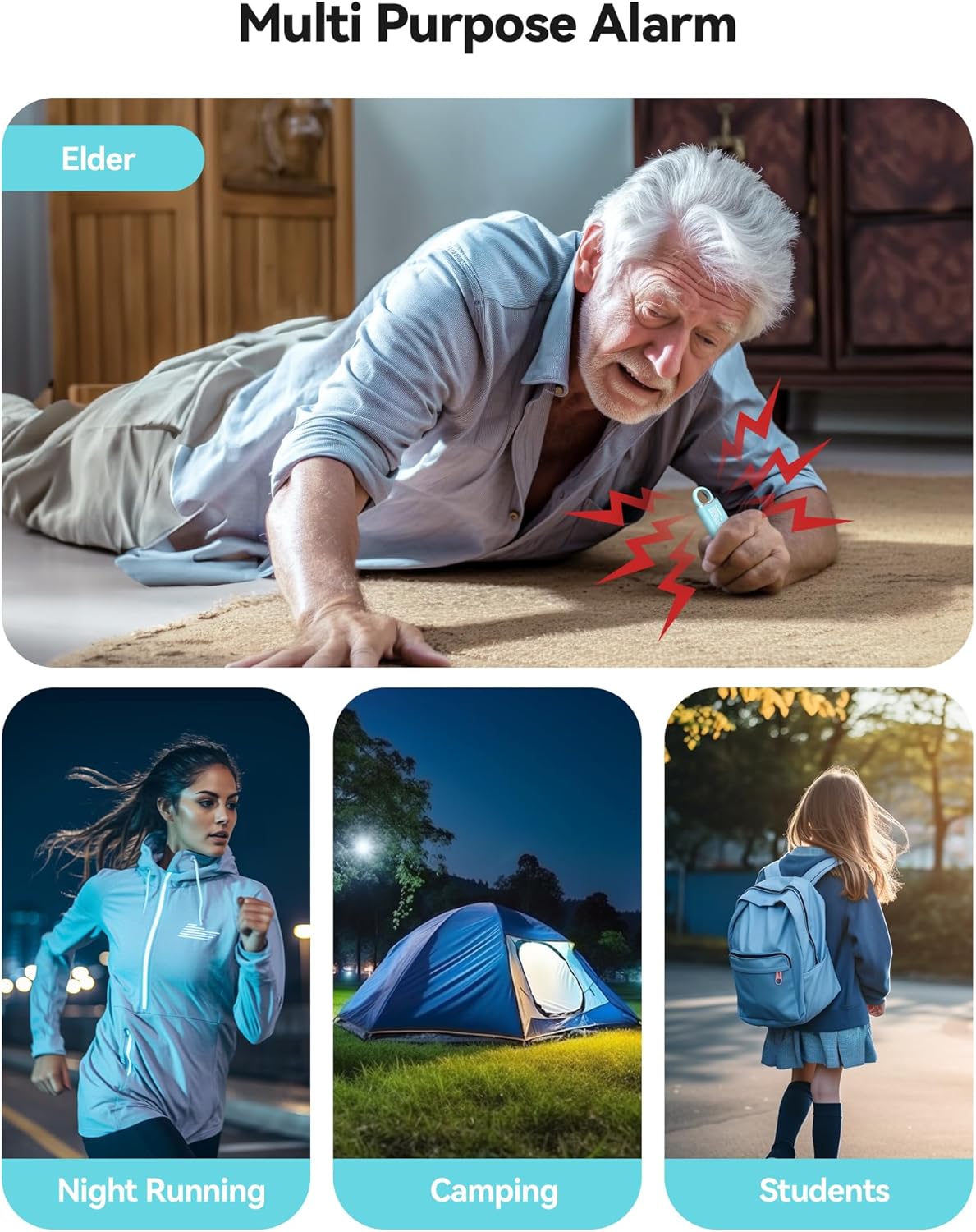 TECKNET Rechargeable Personal Safety Alarm for Women