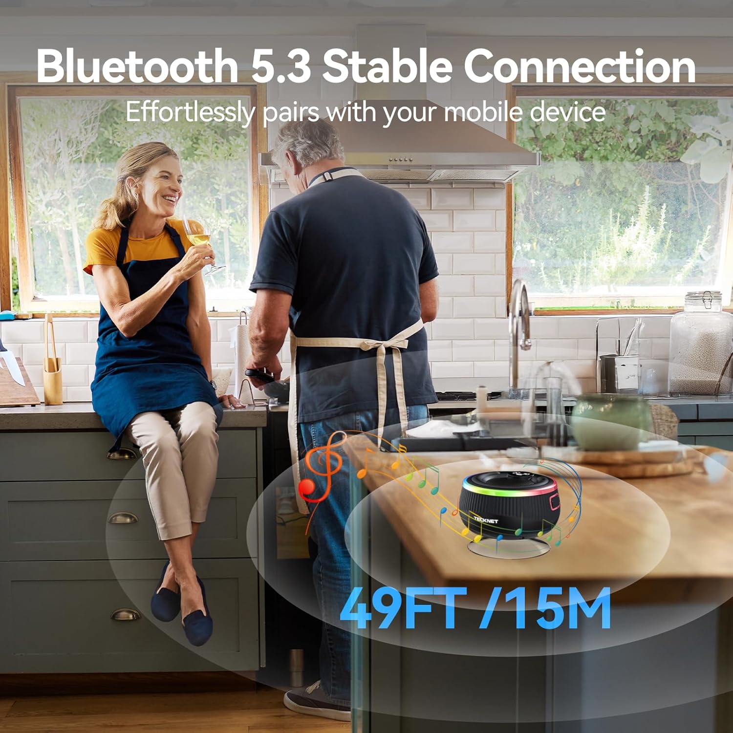 TECKNET Bluetooth Shower Speaker, IPX7 Waterproof