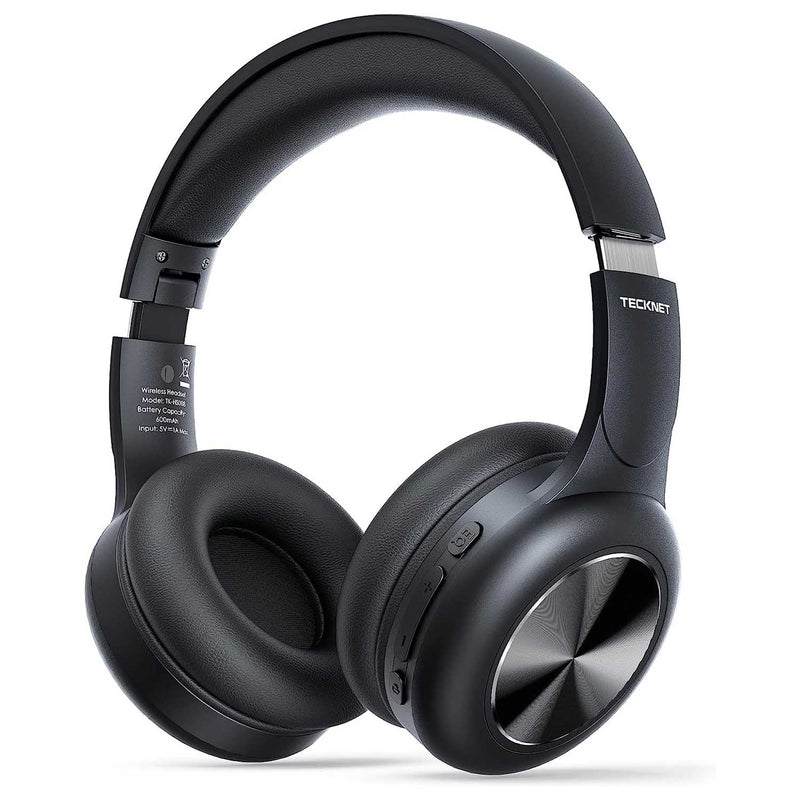 TECKNET Wireless Bluetooth Over Ear Headphones, Foldable Lightweight Headset with Deep Bass