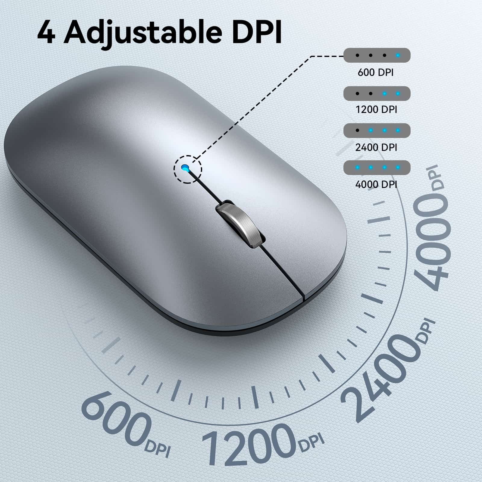 TECKNET Rechargeable 4000 DPI Bluetooth Mouse