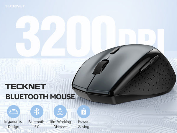 Technet Bluetooth Mouse TECKNET Bluetooth Wireless Mouse 3200 DPI