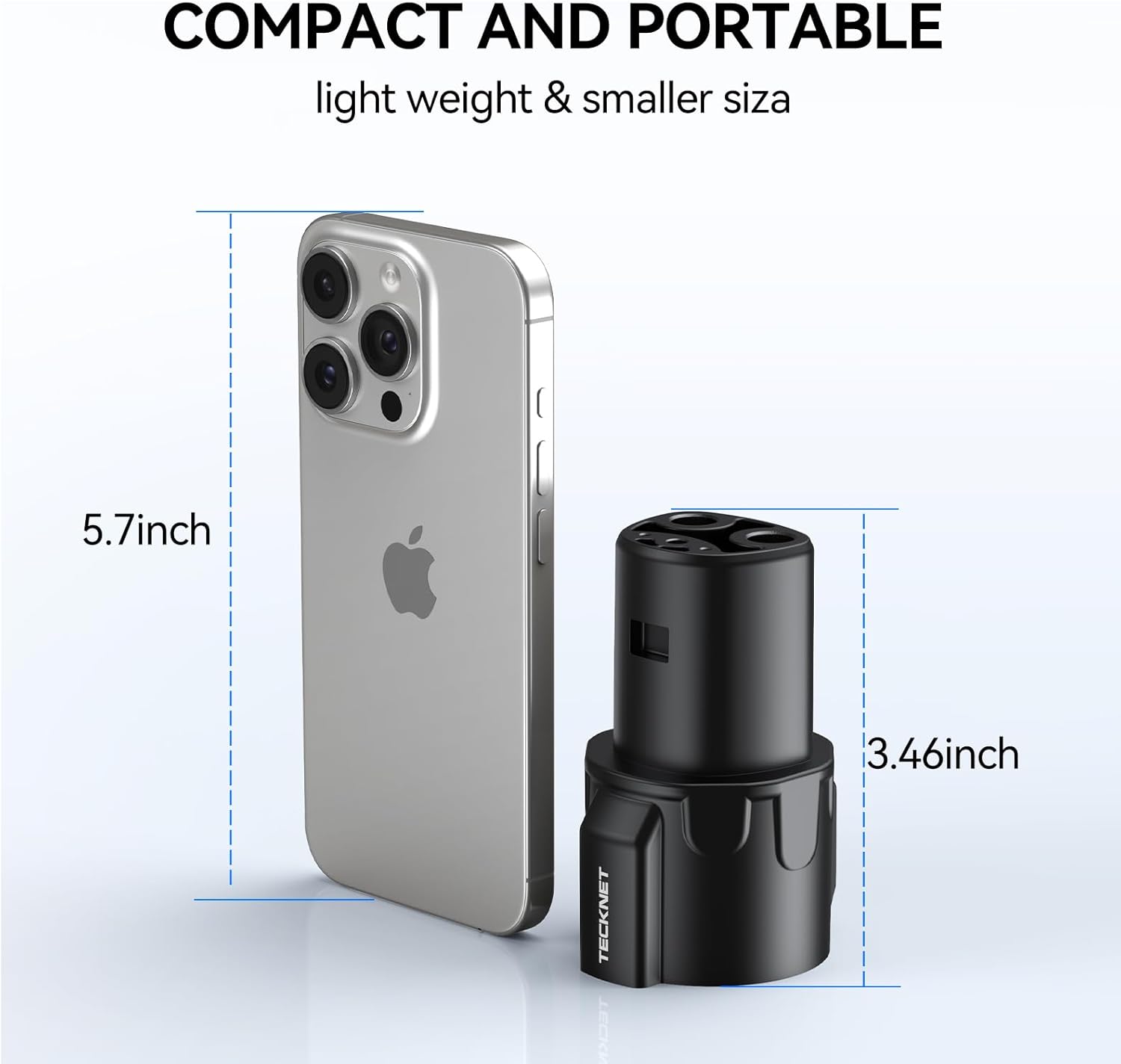 TECKNET J1772 to Tesla Charger Adapter, Max 80A 240V AC Fast Charging