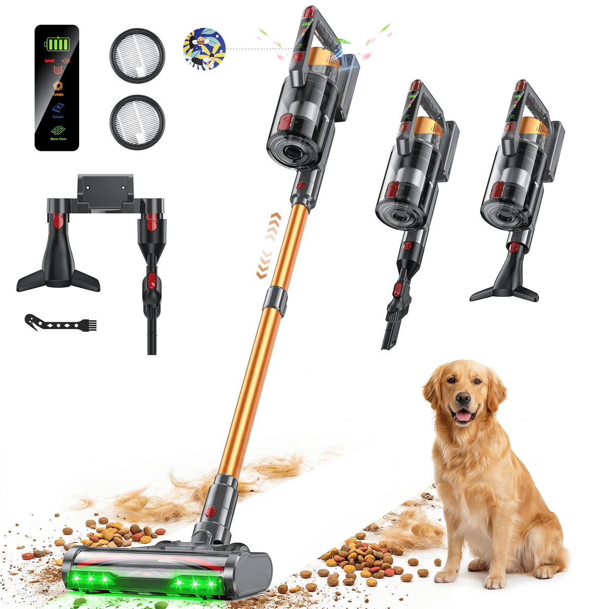 TechRise Basic 650W/55kPa Lightweight Cordless Vacuum,70Mins Runtime Handheld Cleaner for Pet Hair & Home Daily Cleaning