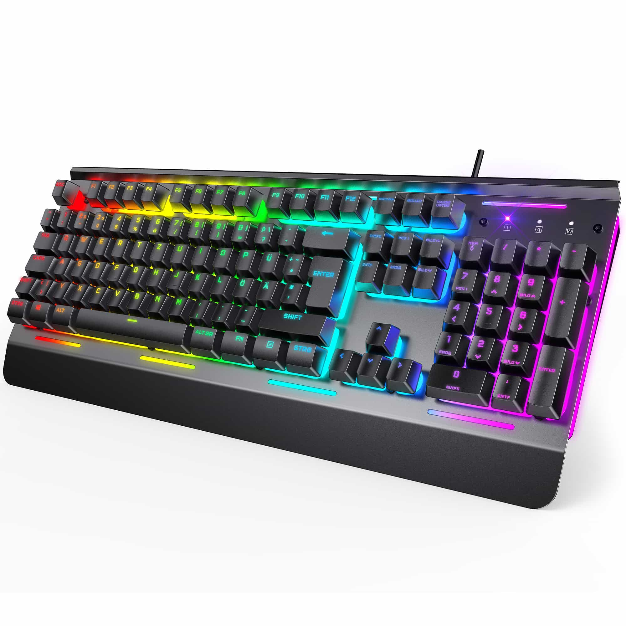 TECKNET RGB Gaming Keyboard with 105 Keys, All-Metal Panel