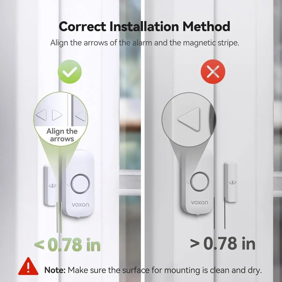 Door Alarms for Kids Safety, VOXON Window Alarm Door Alarm for Home Security Personal Security Window Alarms Sensor Burglar Door Alarm for Pool, Cars, Sheds, Caravans DIY Kit Pack of 2
