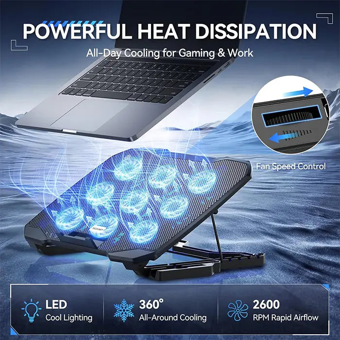 TECKNET Laptop Cooling Pad with Phone Stand