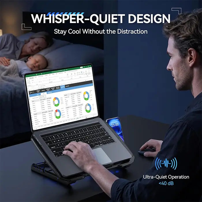TECKNET Laptop Cooling Pad with Phone Stand