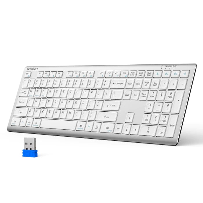 TECKNET Ultra-Slim Multi-Device Rechargeable Wireless Keyboard KB005