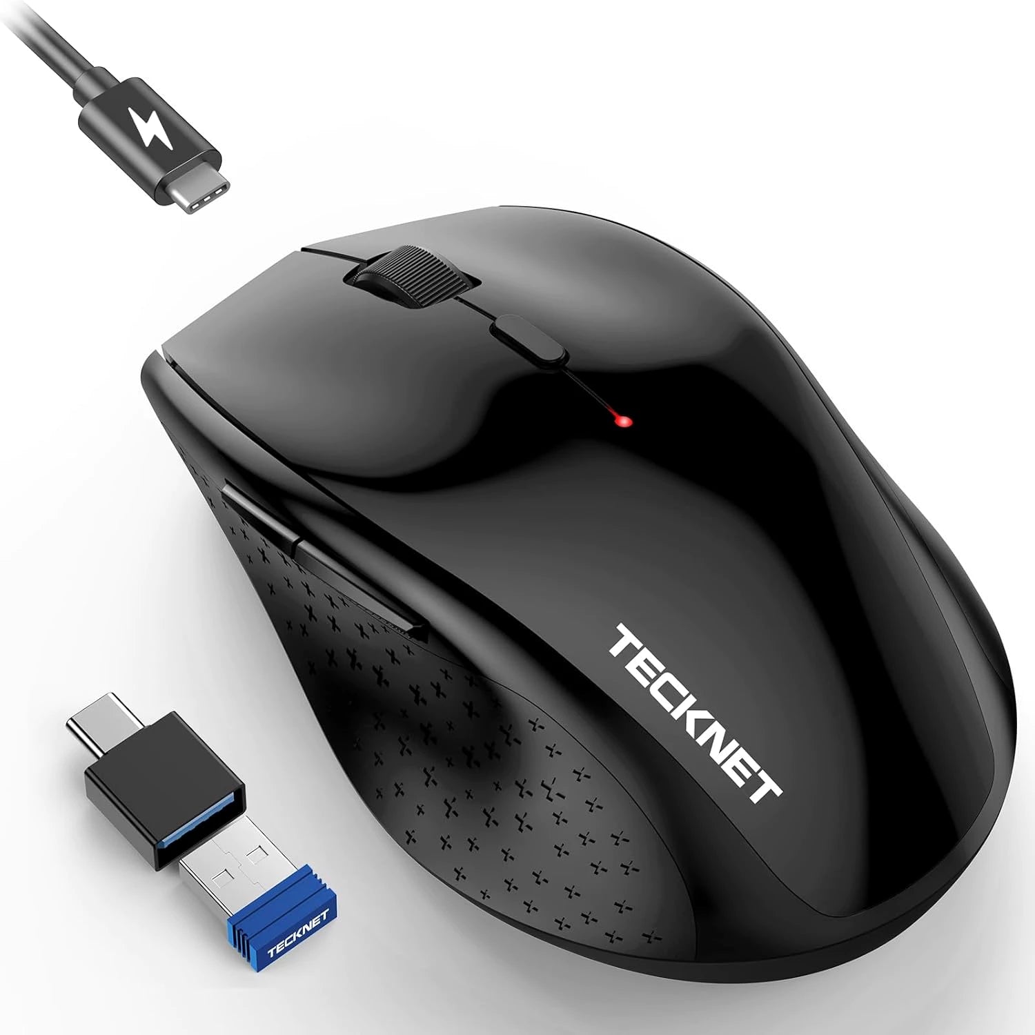 TECKNET Classic Jiggler Mouse, Silent, Rechargeable MS002