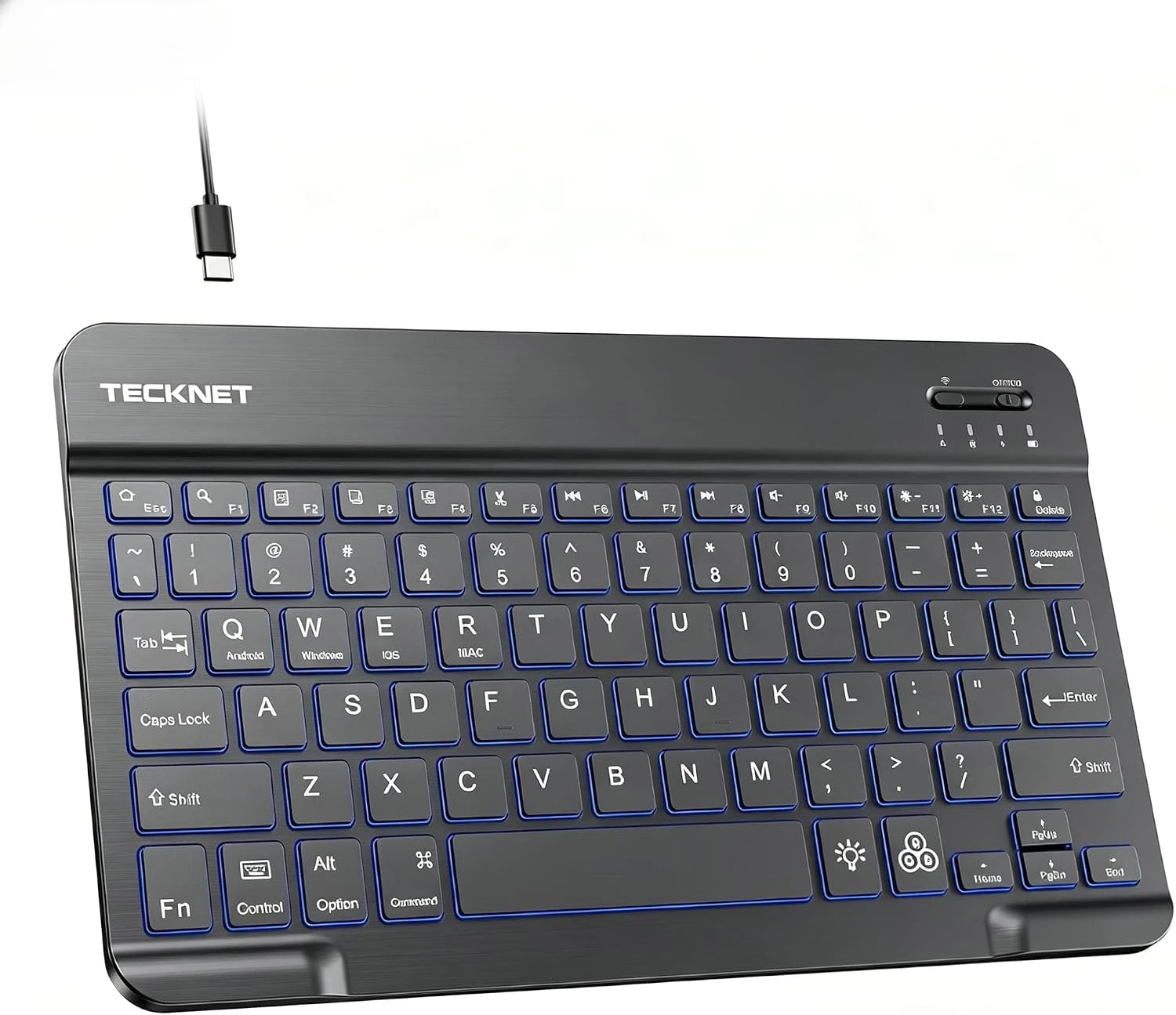 TECKNET Bluetooth Keyboard, Backlit Slim Quiet, Rechargeable for iPad A16 KB043