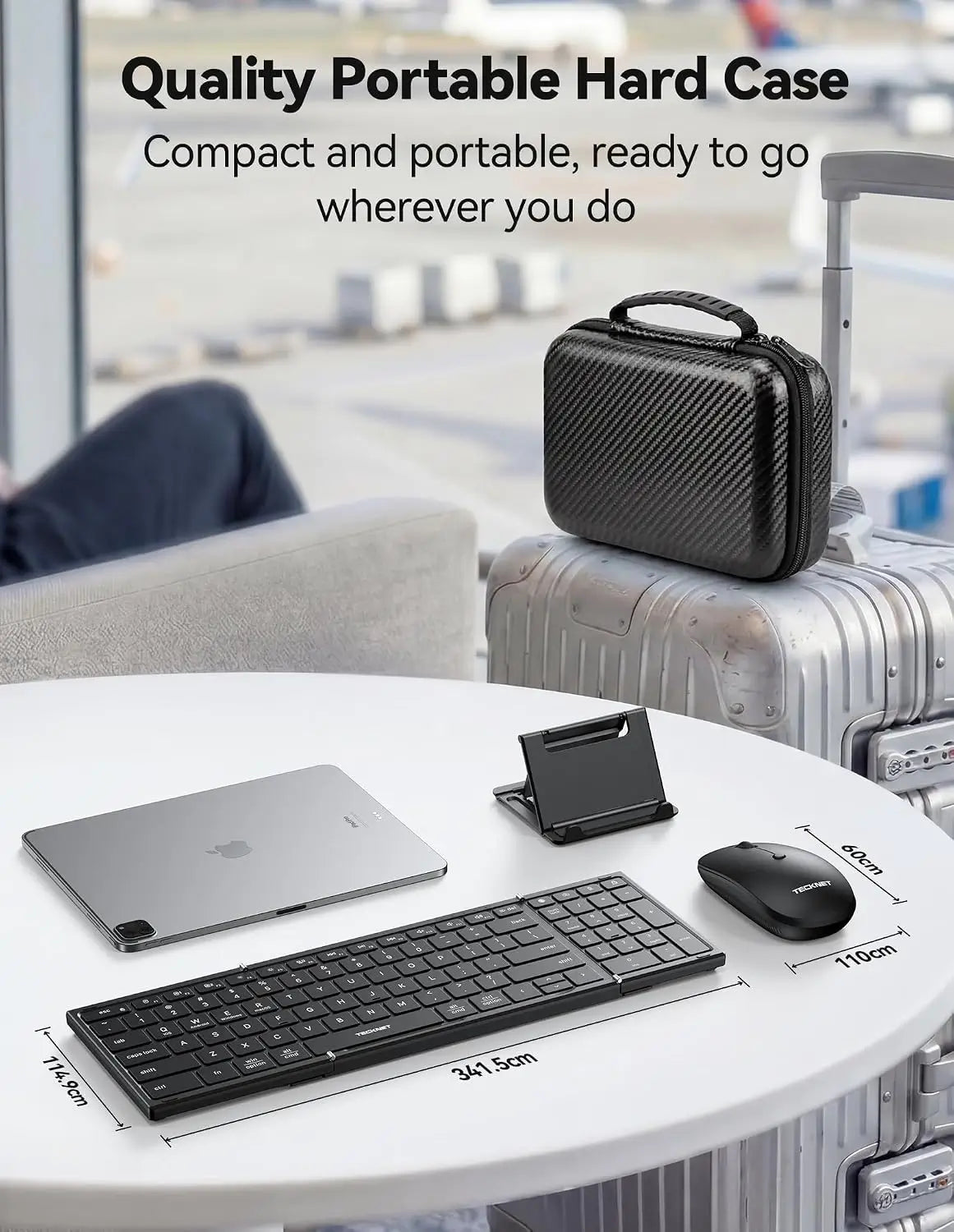 TECKNET Foldable Bluetooth Keyboard and Mouse Combo