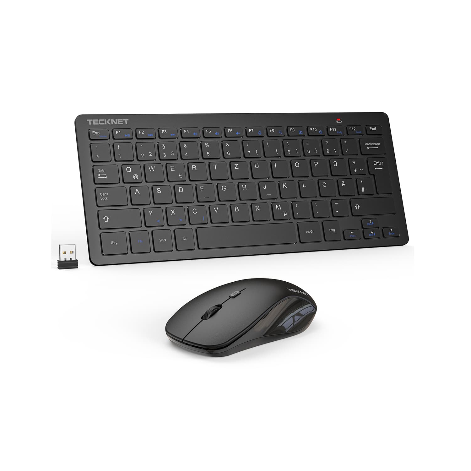 TECKNET Mini Wireless Keyboard and Mouse Combo 2.4GHz