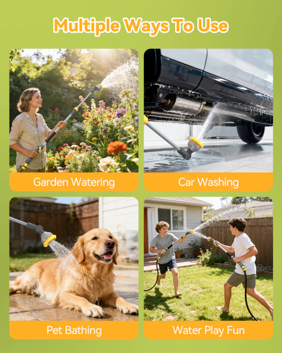 VOXON Telescopic Watering Wand, 29–43", 10 Patterns, 180° Swivel Head, Thumb Control