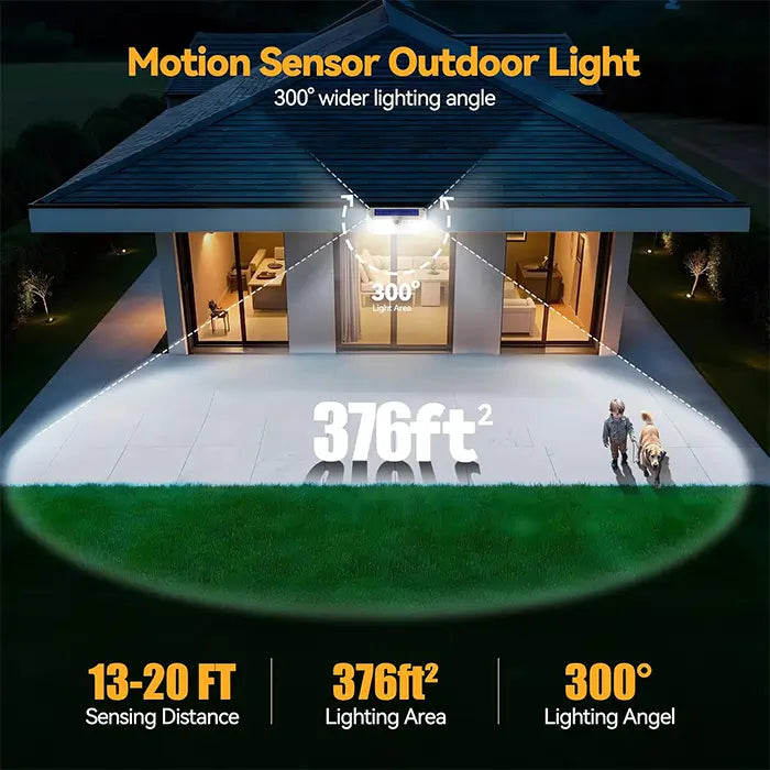 TECKNET 416 LED Solar Lights Outdoor Motion Sensor Waterproof 4200lm