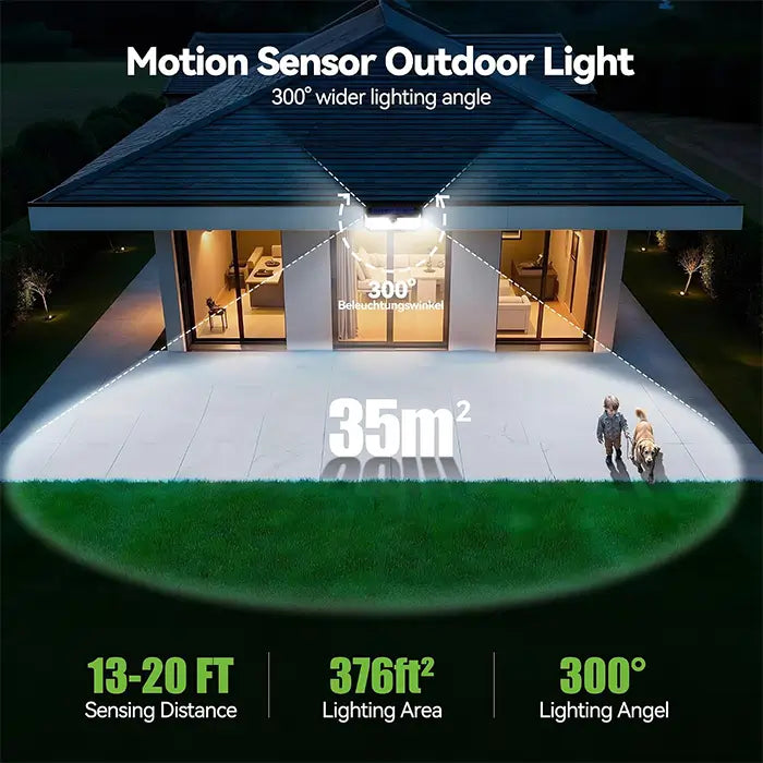 TECKNET 416 LED Solar Lights Outdoor Motion Sensor Waterproof 4200lm