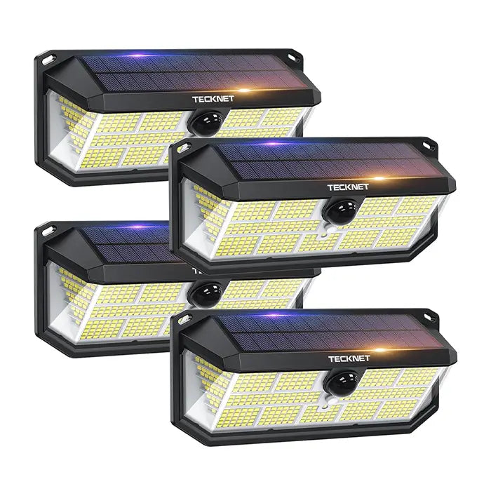 TECKNET Solar Lights Outdoor 495 LED Motion Sensor Waterproof Wall Lights
