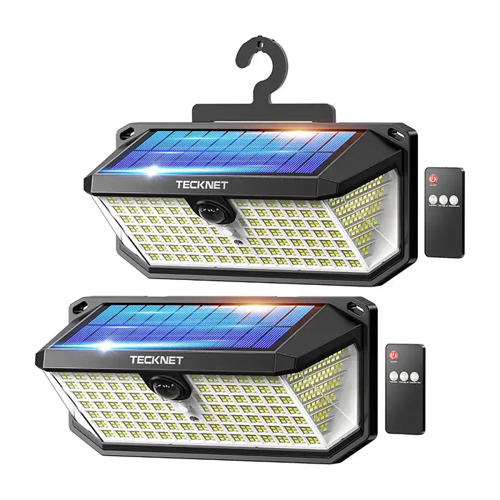 TECKNET 546 LED Motion Sensor Outdoor Lights with Remote Control Hook