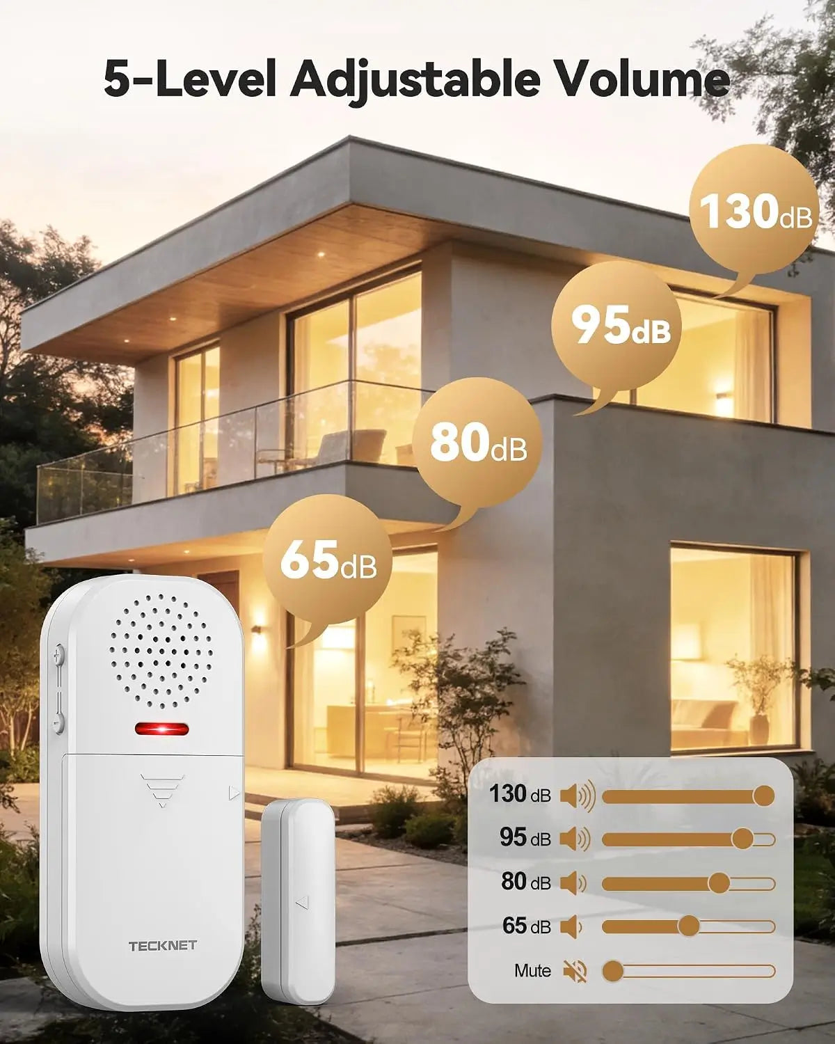 TECKNET Door/Window Alarm Sensor with Remote - Guardian for Home
