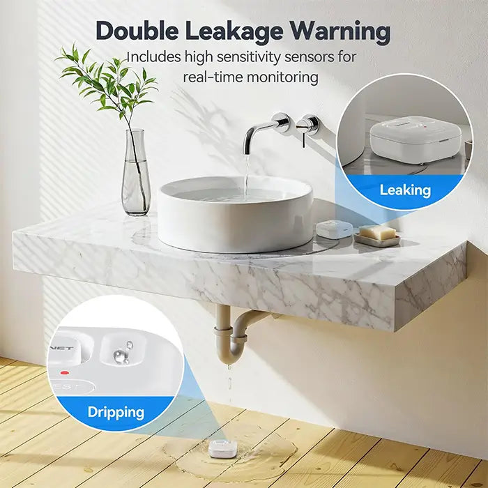TECKNET WiFi Water Leak Detector, Smart Leak Sensor with App Alerts