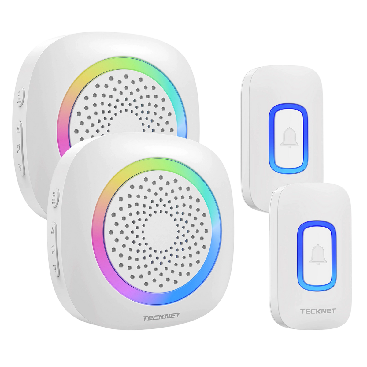TECKNET Wireless Doorbell With 2 Portable Doorbell With RGB Light TK-WD996