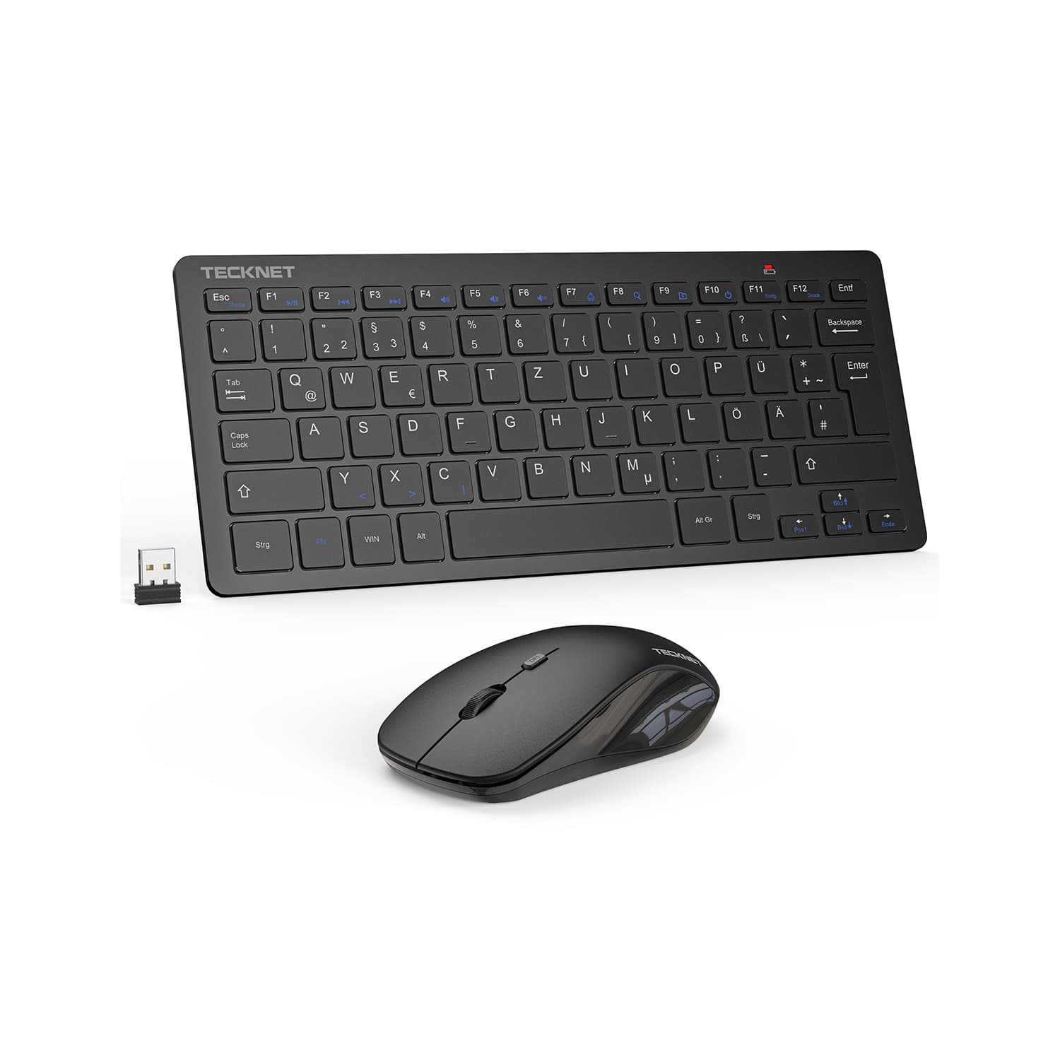 TECKNET Mini Wireless Keyboard and Mouse Combo 2.4GHz