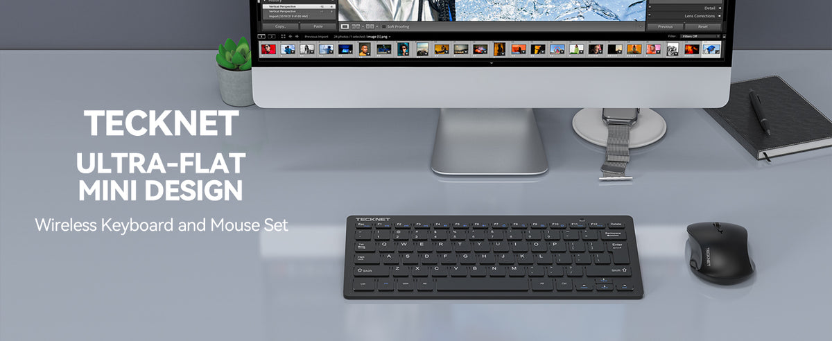 TECKNET Mini Wireless Keyboard and Mouse Combo 2.4GHz X315