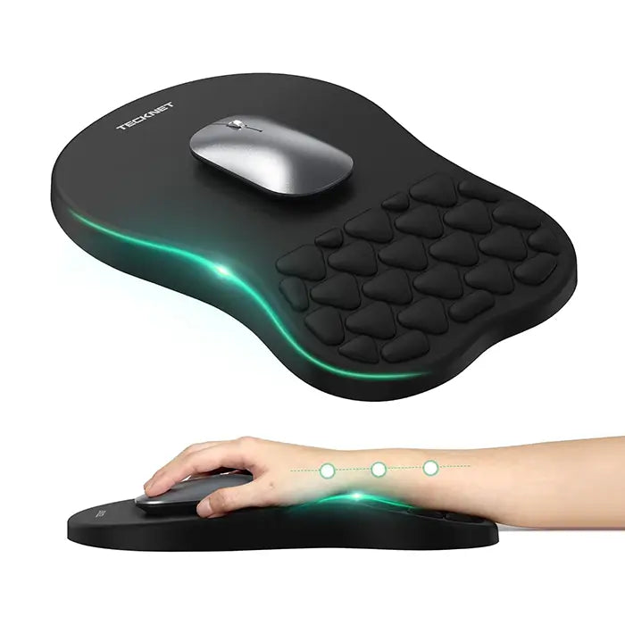 TECKNET Ergonomic Mouse Pad with Wrist Rest, Soft Comfortable Massage Design