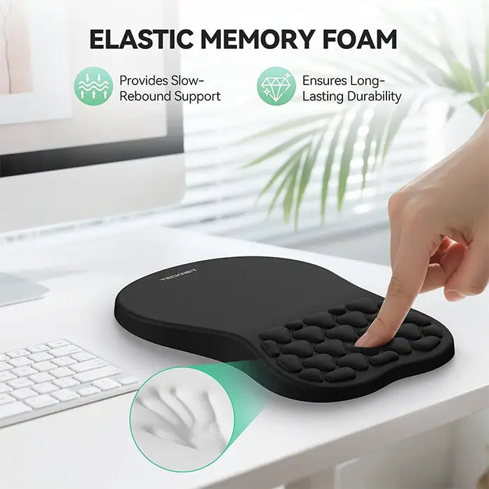 TECKNET Ergonomic Mouse Pad with Wrist Rest, Soft Comfortable Massage Design