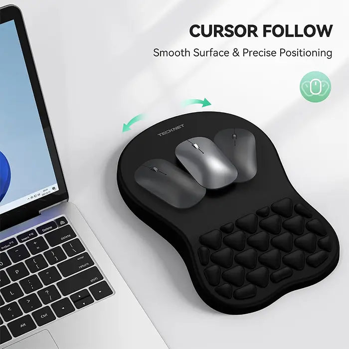 TECKNET Ergonomic Mouse Pad with Wrist Rest, Soft Comfortable Massage Design