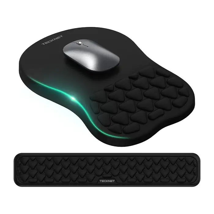 TECKNET Keyboard Wrist Rest and Mouse Pad 2 in 1 Set with Wrist Support