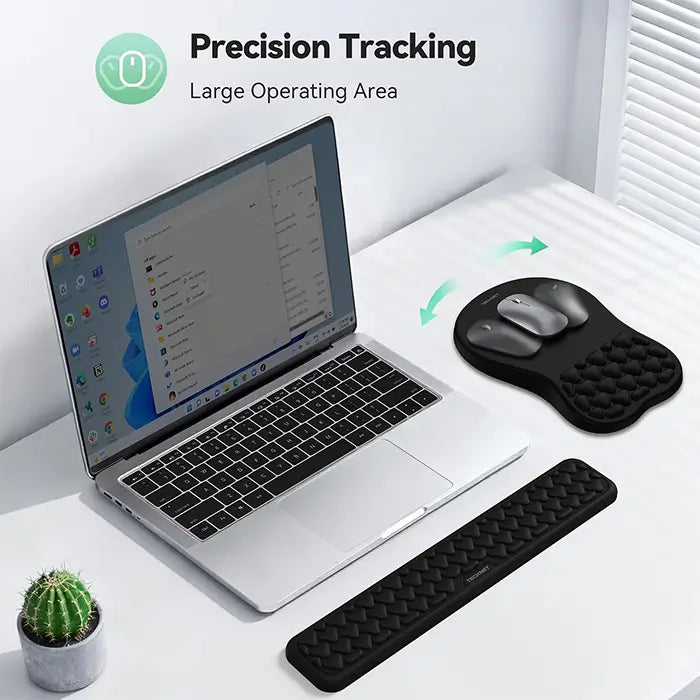 TECKNET Keyboard Wrist Rest and Mouse Pad 2 in 1 Set with Wrist Support