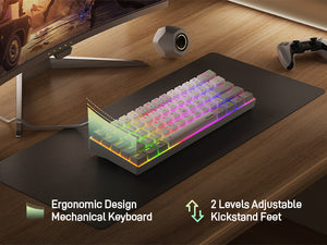 TECKNET 60% Mechanical Gaming Keyboard, Ultra-Compact Wired RGB Backli