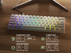 TECKNET 60% Mechanical Gaming Keyboard, Ultra-Compact Wired RGB Backli