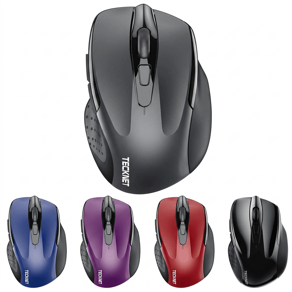 Mouse Silent Click,Computer Mouse,Wireless Mouse (2.4G & BT5.0/3.0) Silent 4800 DPI Computer USB A & Bluetooth Mouse 6 Buttons,Wide Compatibility