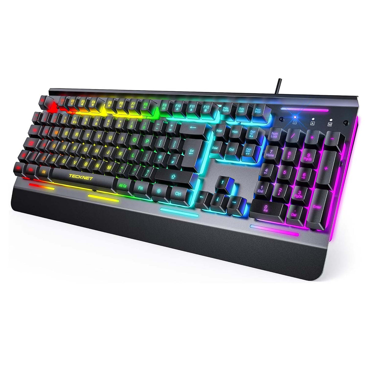 TECKNET RGB Gaming Keyboard with 105 Keys, All-Metal Panel