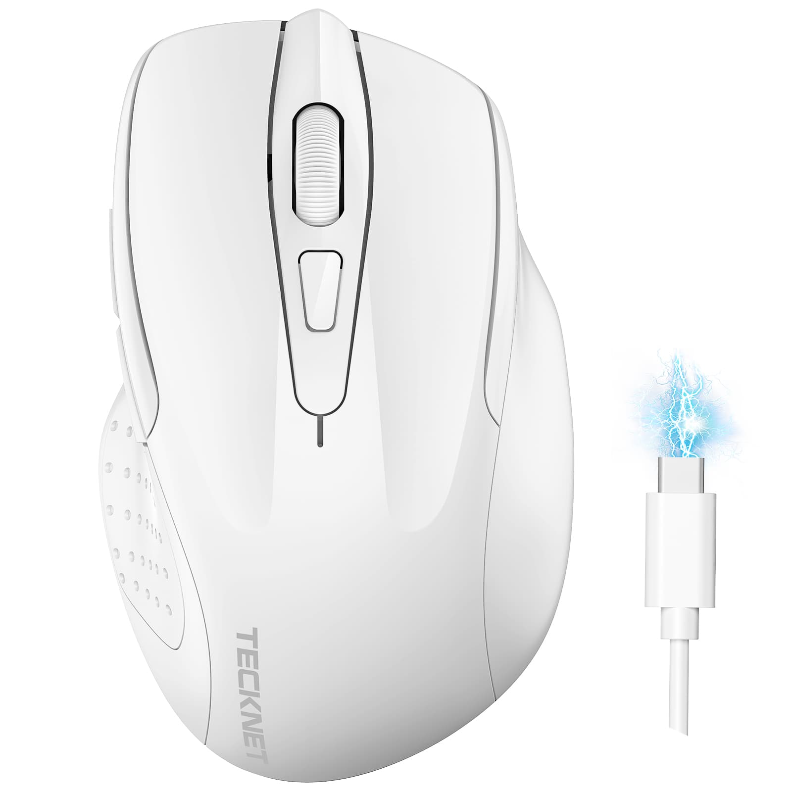 TECKNET Wireless Mouse Rechargeable 4800 DPI Silent Mouse 8 Buttons Bluetooth Mouse