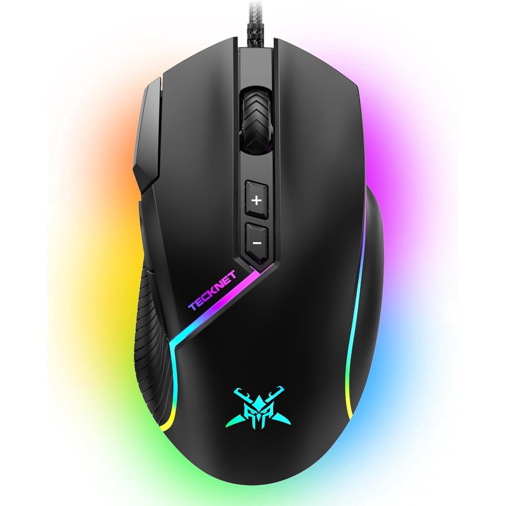 Wired Gaming Mouse, 12,800 DPI with Optical Sensor, 8 Programmable Buttons, 13 RGB Backlit Modes, Ergonomic Design, Custom Software Gaming Mice for Laptop,PC