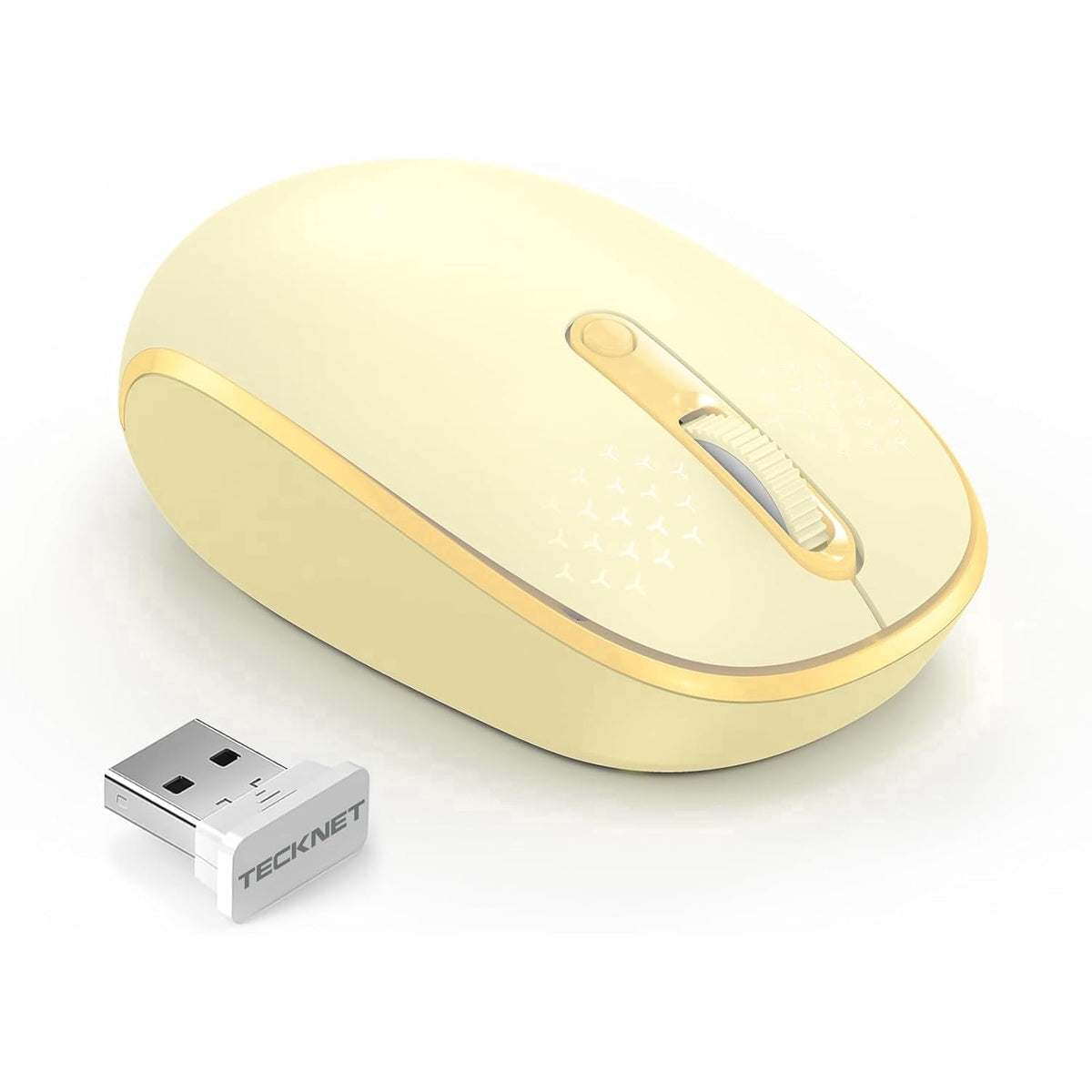 Wireless Mouse, 2.4G Quiet Computer Mouse with USB Receiver, 4 Buttons Portable Cordless Mice for Chromebook, Laptop, PC, Mac, 800/1200/1600 DPI