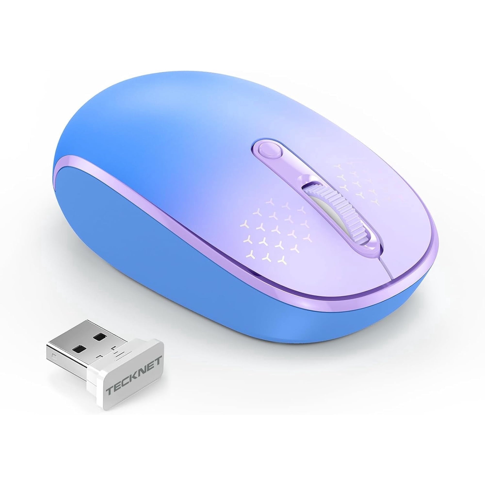 Wireless Mouse, 2.4G Quiet Computer Mouse with USB Receiver, 4 Buttons Portable Cordless Mice for Chromebook, Laptop, PC, Mac, 800/1200/1600 DPI