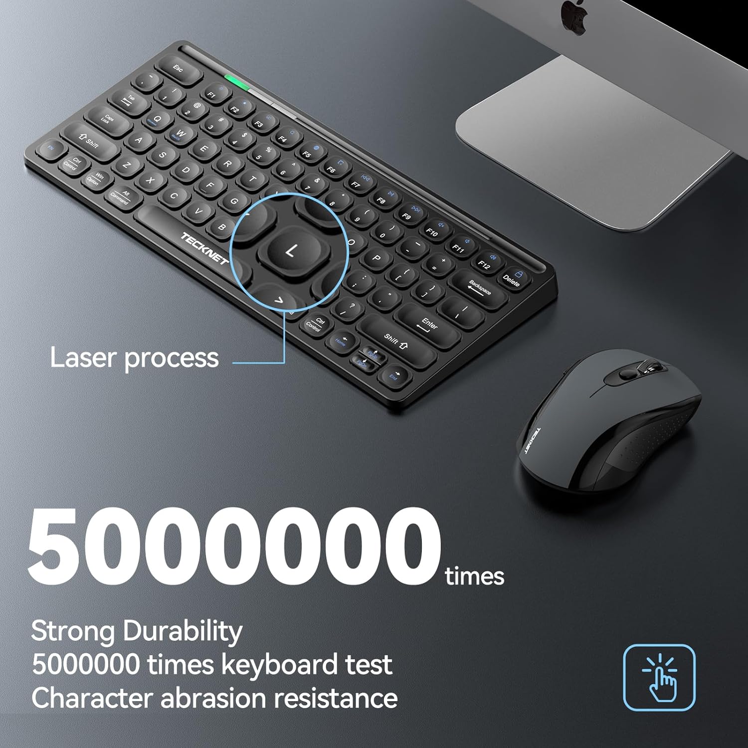 TECKNET 2.4G Wireless Keyboard with Media Hotkeys