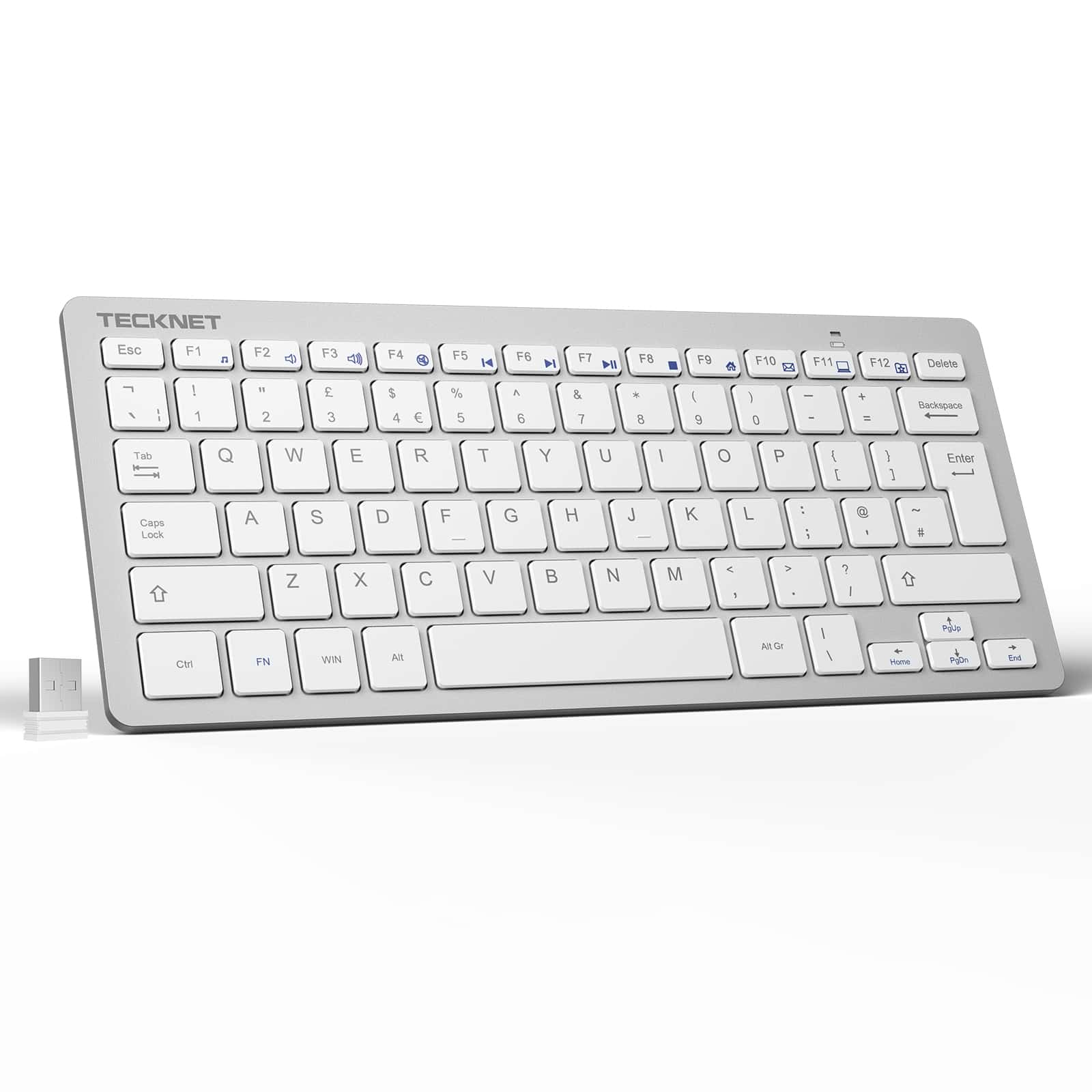 TECKNET 2.4G Wireless Keyboard, Ultra Slim Compact Computer Keyboard