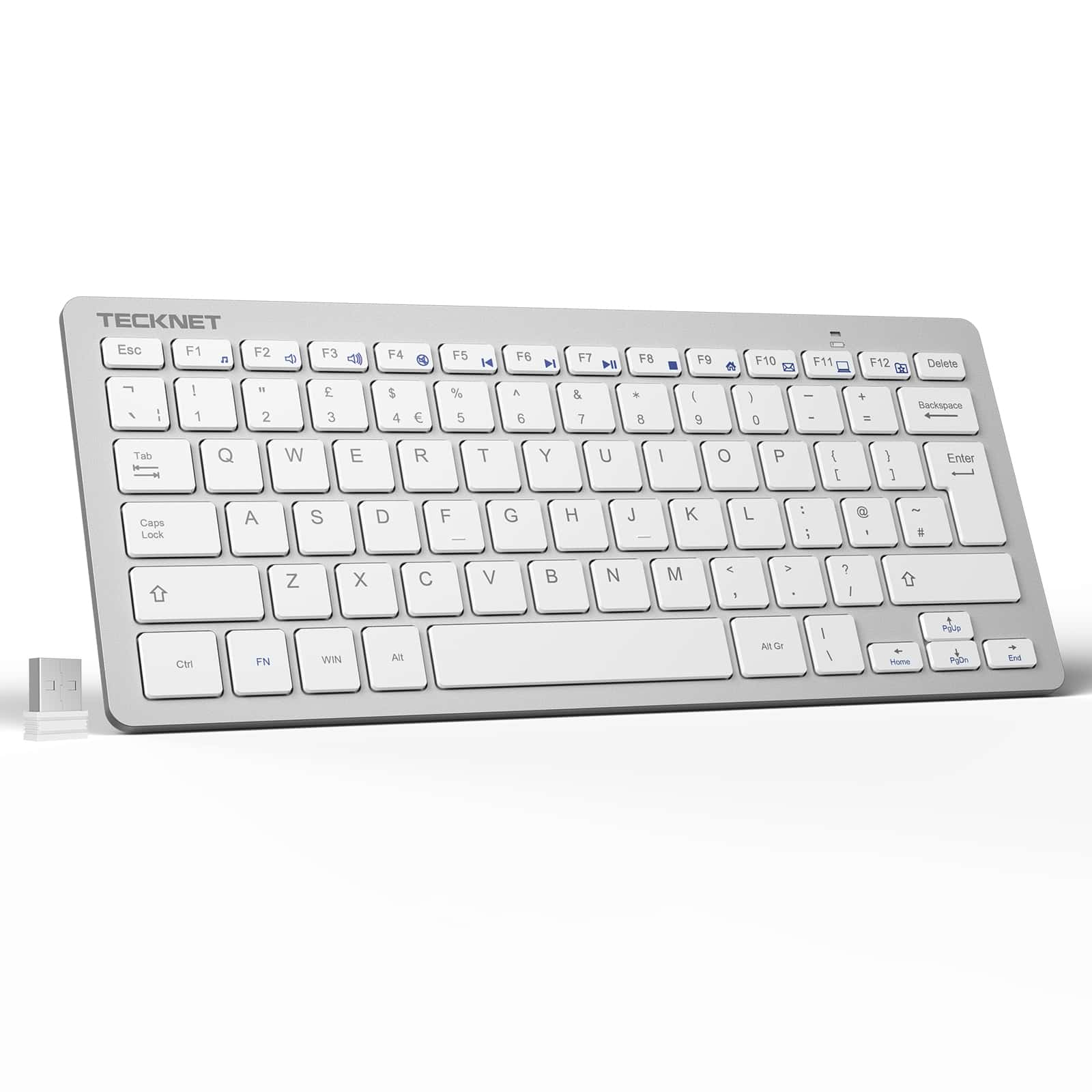 TECKNET 2.4G Slim Silent Wireless Keyboard