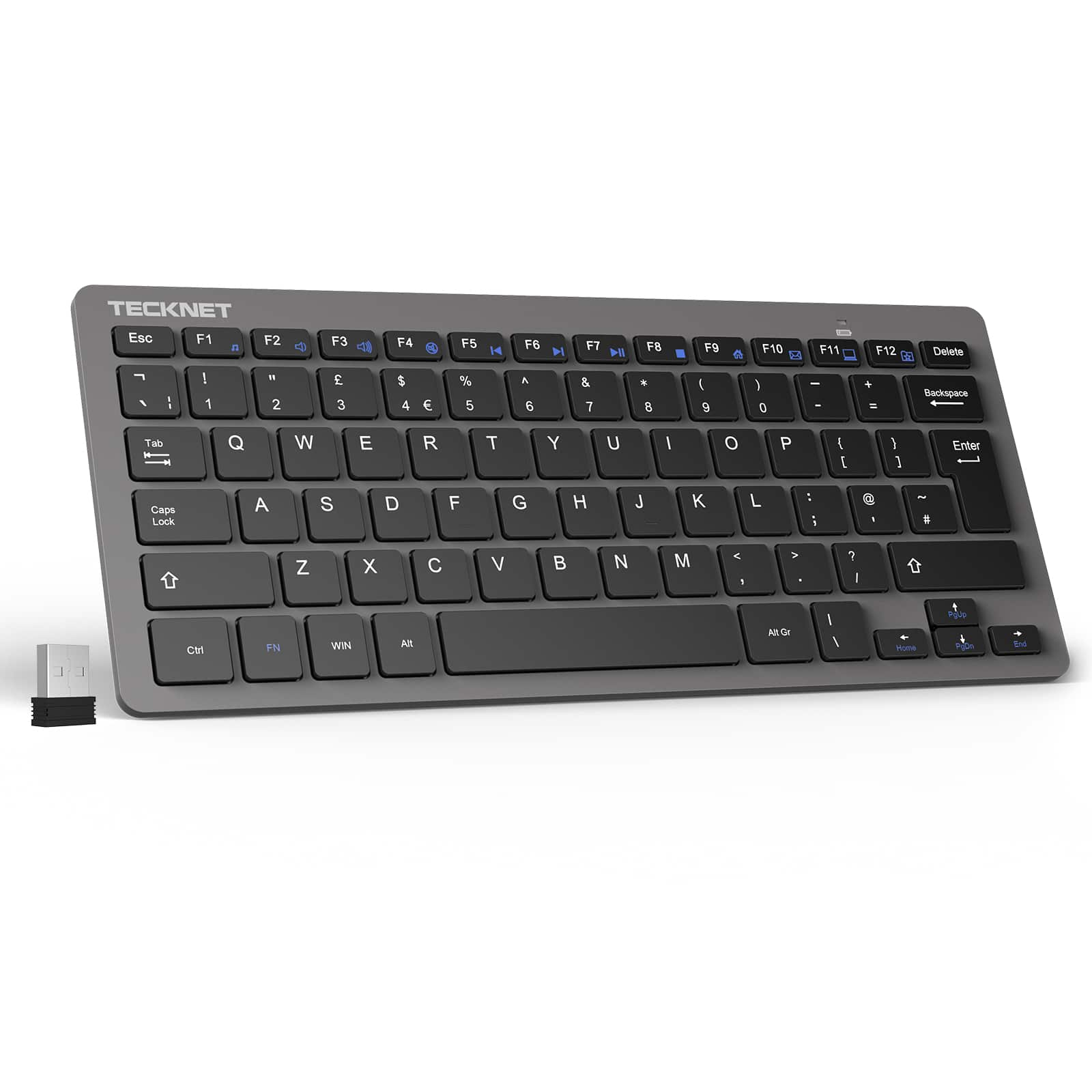 TECKNET 2.4G Slim Silent Wireless Keyboard