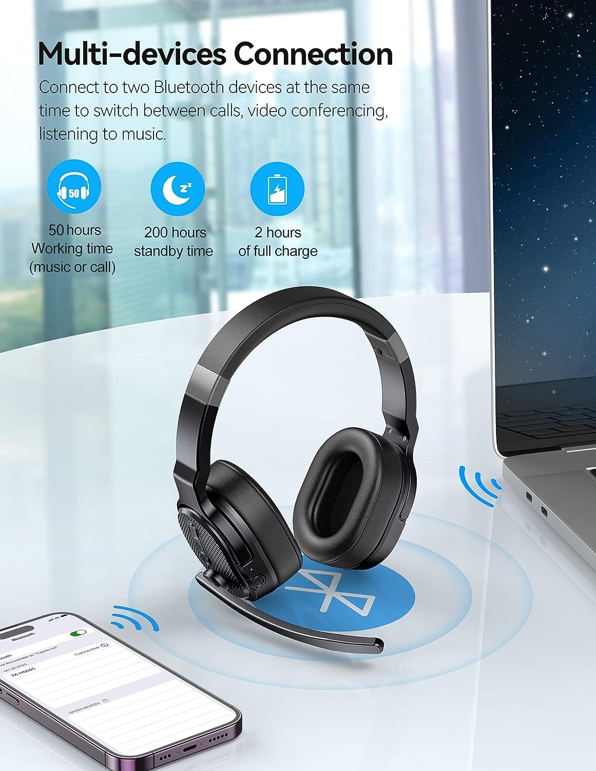Tecknet TECKNET Wireless Bluetooth Headset 3 EQ USB Dongle