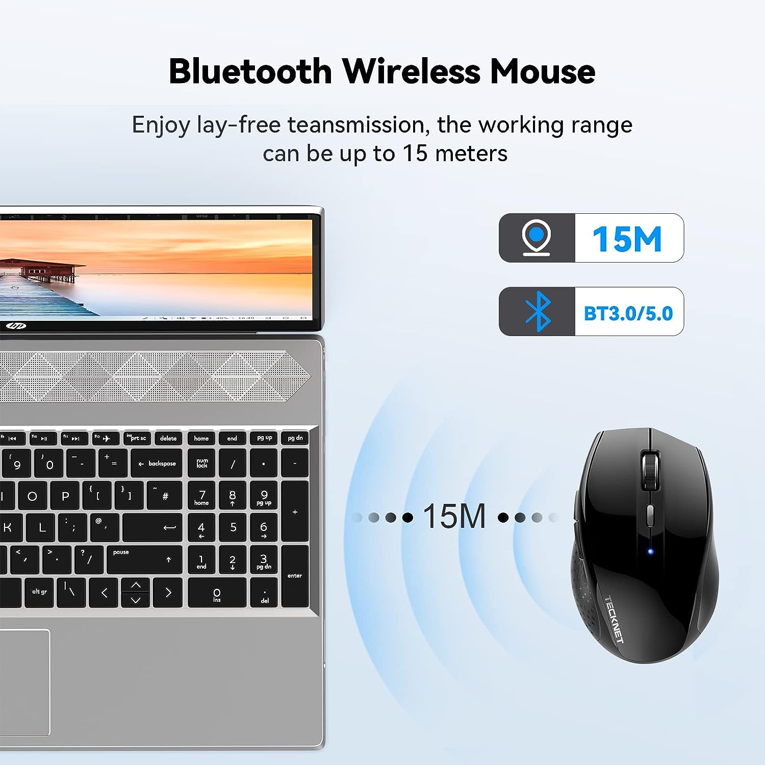 TECKNET Bluetooth Wireless Mouse 4800 DPI