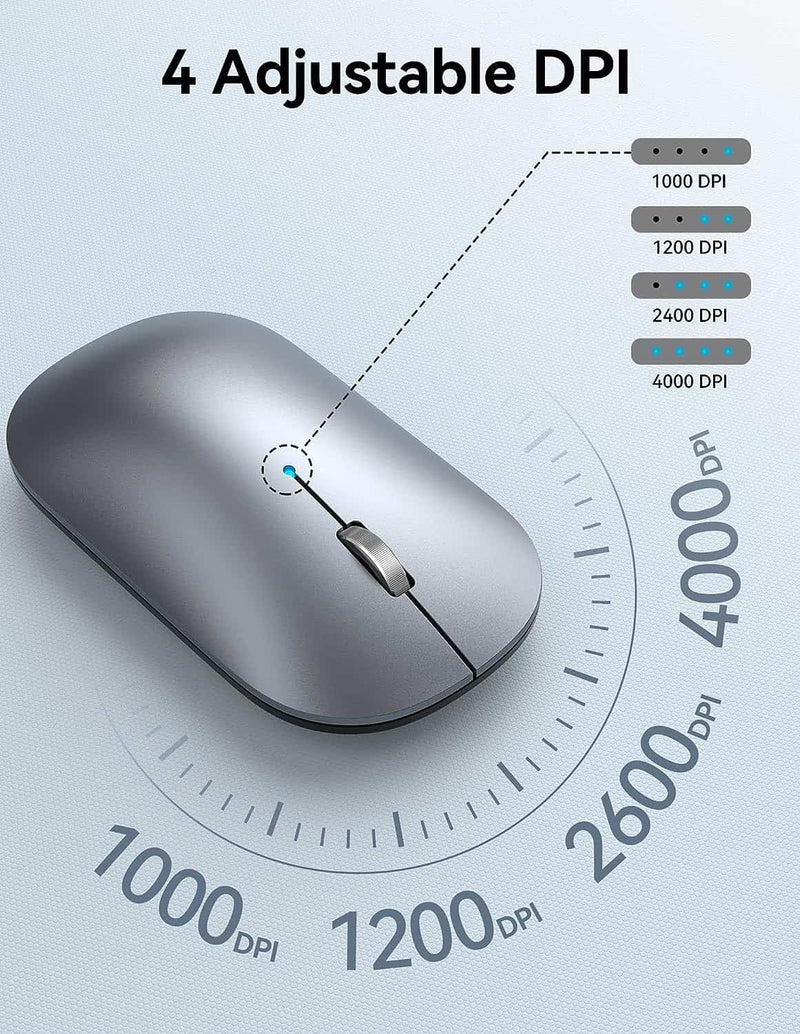 TECKNET Bluetooth Mouse, Slim Silent Rechargeable Wireless Mouse