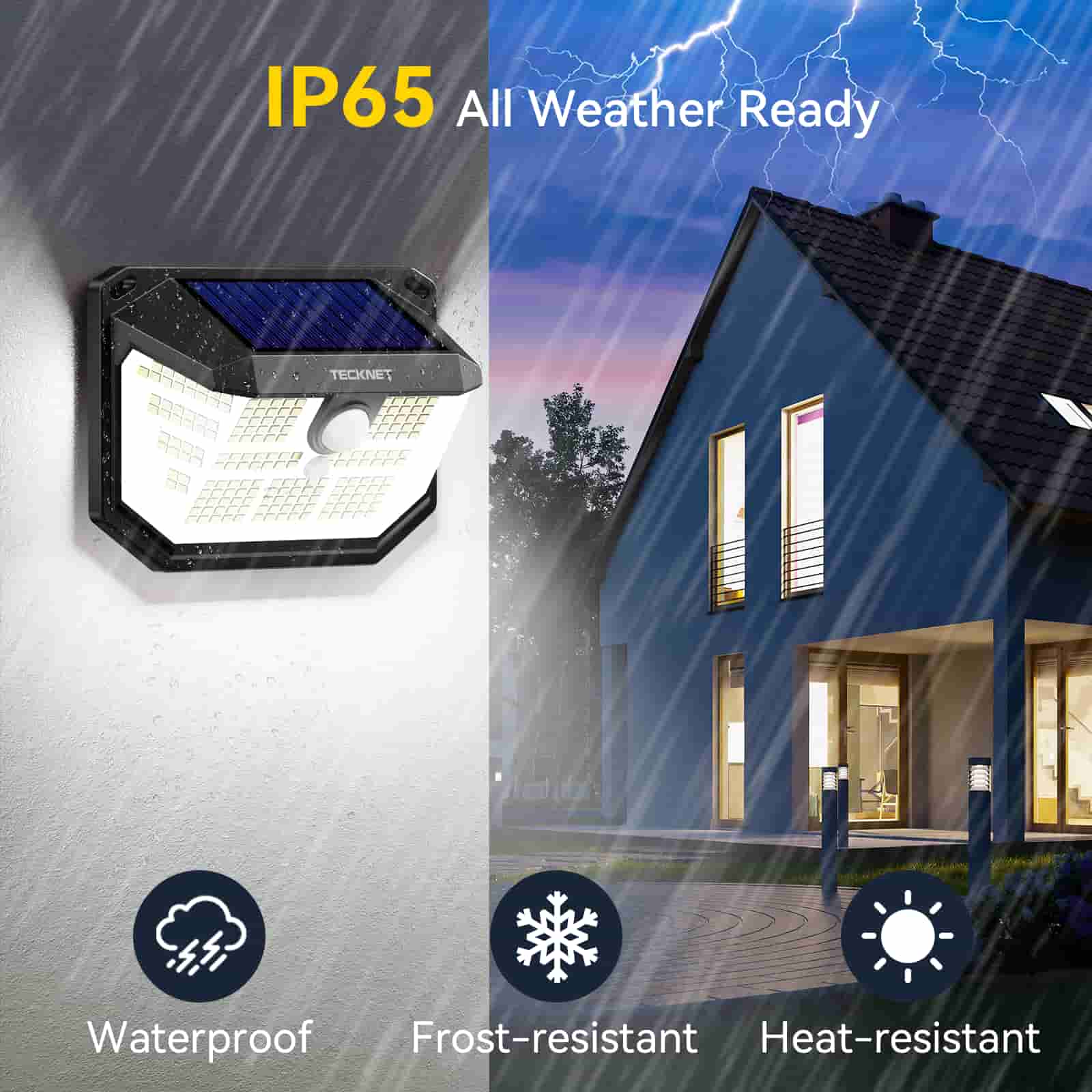 TECKNET Outdoor Waterproof Solar Light With 231 LED